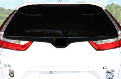 Black Carbon fiber look gloss black Front Bumper Grill Strip Trim Cover bars for Honda CRV CR-V CRV Tail door trim - Цвет: Black