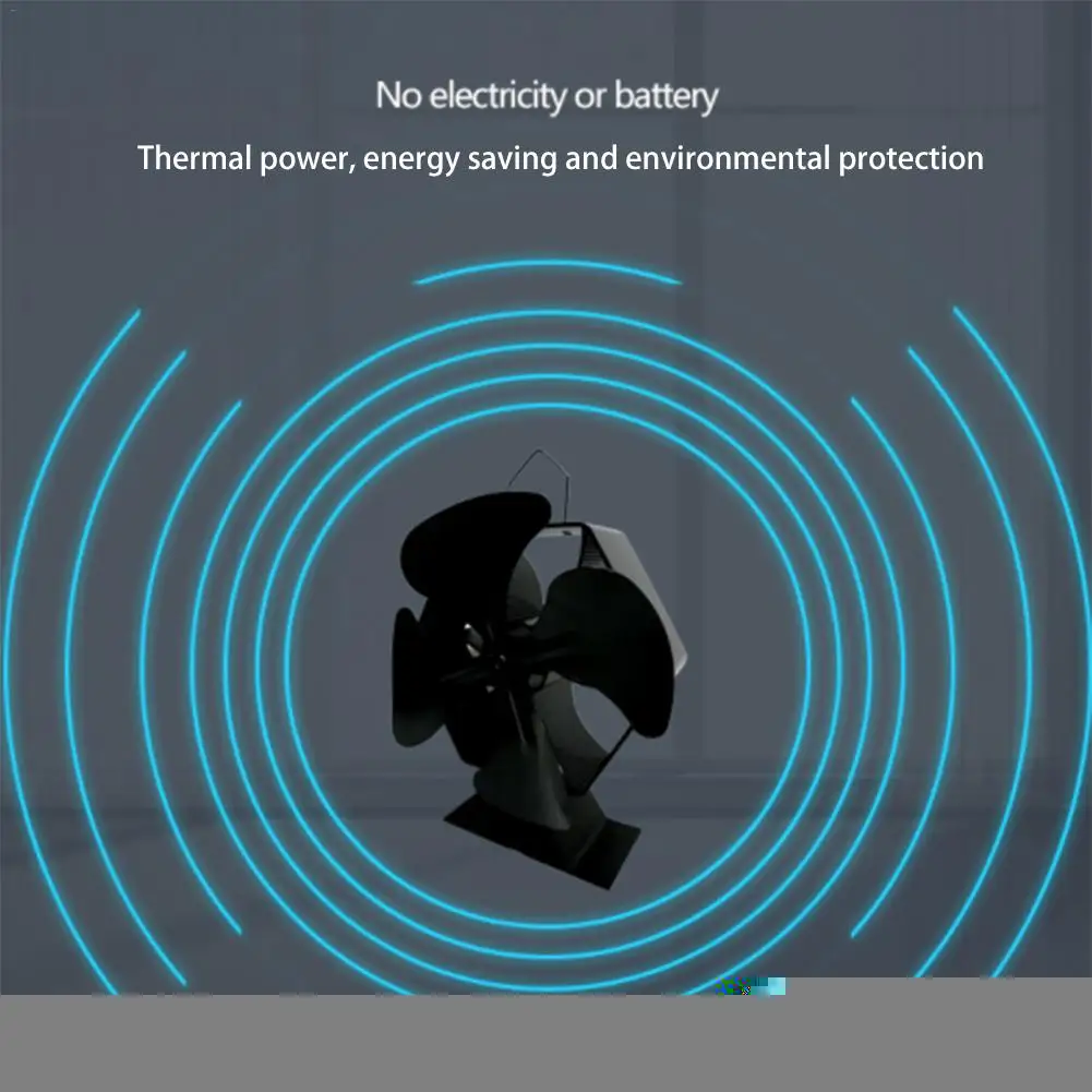 4 лопасти Тепловая плита вентилятор бревна комин деревянная горелка