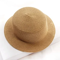 2020 european american seaside parent child summer new womens sun hat bucket cap beige flat top straw hats beach caps panama
