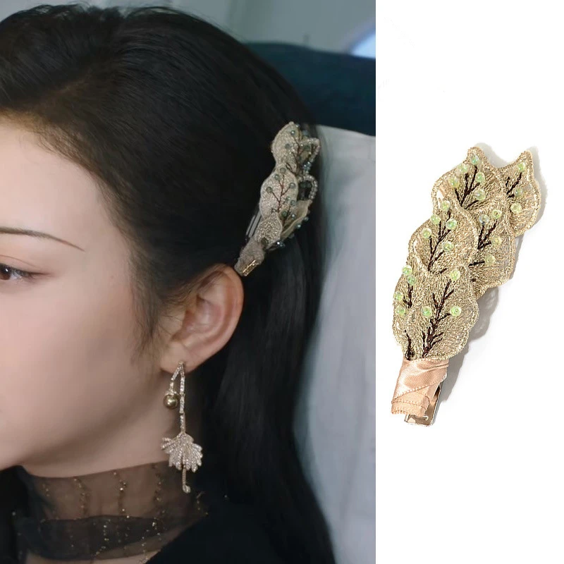 

Jingtian star же волос стиль ретро Креативный дизайн Феи Sensen высокого качества желтый шпилька для волос в виде листа повязка на голову