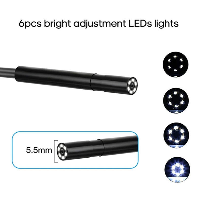 

Industrial Endoscope Built-in 6Pcs LEDs 5.5mm Lens with 4.3 Inch High-Definition 1080P Display Screen Inspection Camera