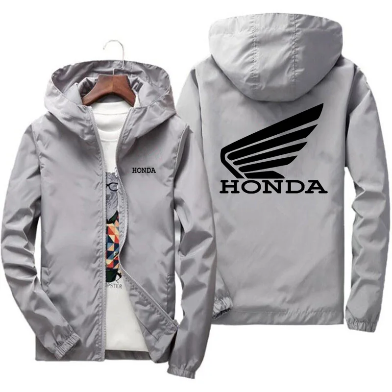 

2021 Spring Autumn Men Honda Car Logo Hoodies Jacket Print Punk Cardigan Clothing Fashion Casual zipper Sweatshirt Coat Tops