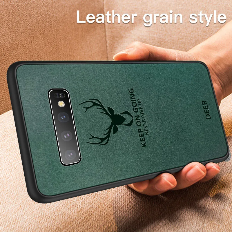 

Luxury Christmas Deer Turn Fur Phone Case For Samsung Galaxy S20 S10 e 5G S9 S8 Note 10 9 8 Plus Ultra-thin Car Leather Cover