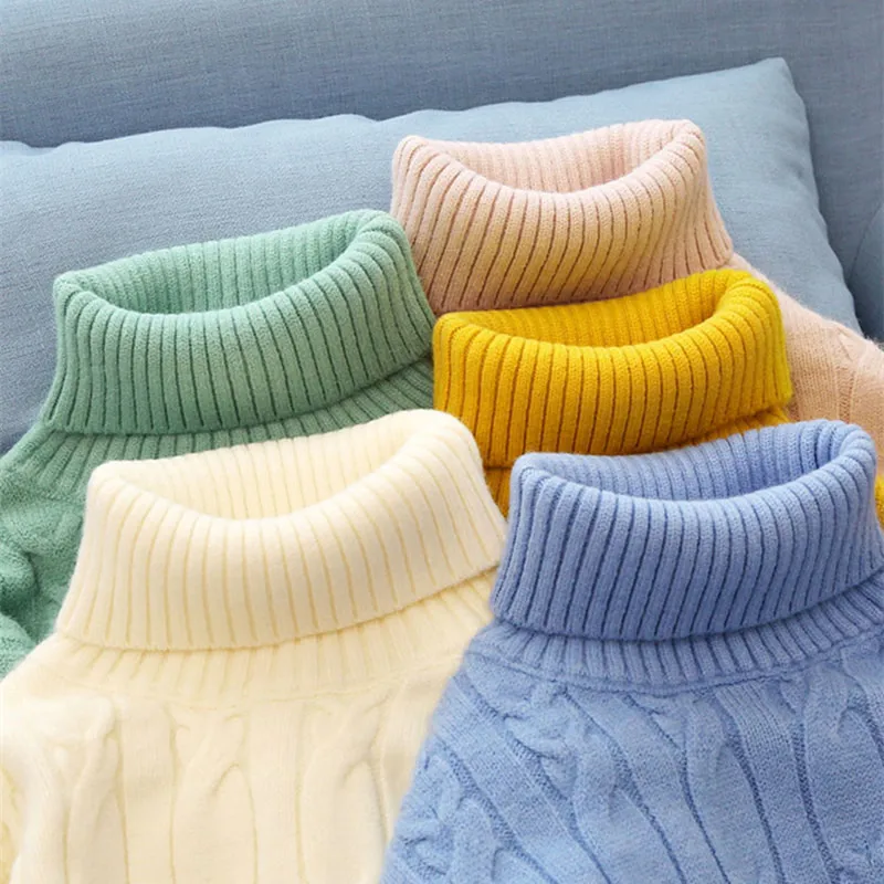 Женский свитер с высоким воротом свободный ТРИКОТАЖНЫЙ КОРОТКИЙ джемпер