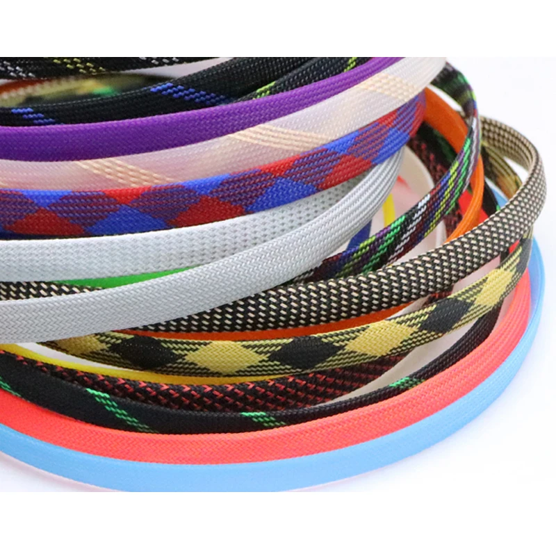 Оранжевая плетеная трубка из ПЭТ диаметром 3-40 мм жгут проводов нейлоновая