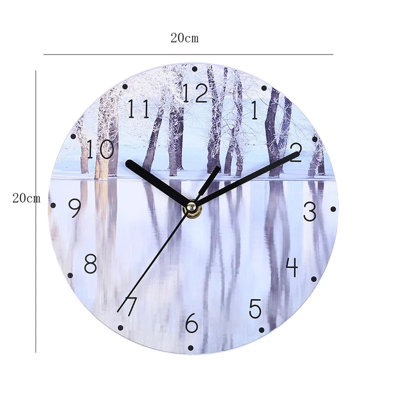Новинка 2019 деревянные круглые Настенные часы из ДВП европейские настенные декор
