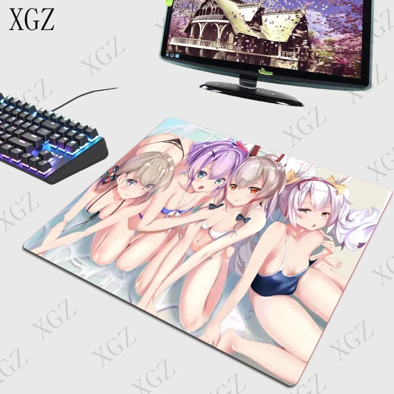 XGZ аниме сексуальные девушки большой игровая клавиатура Стопорная кромка Мышь коврик стол коврик Мышь коврик для офиса подушки сиденья Big 60 см 70 см, рост: 80 см, 90 см