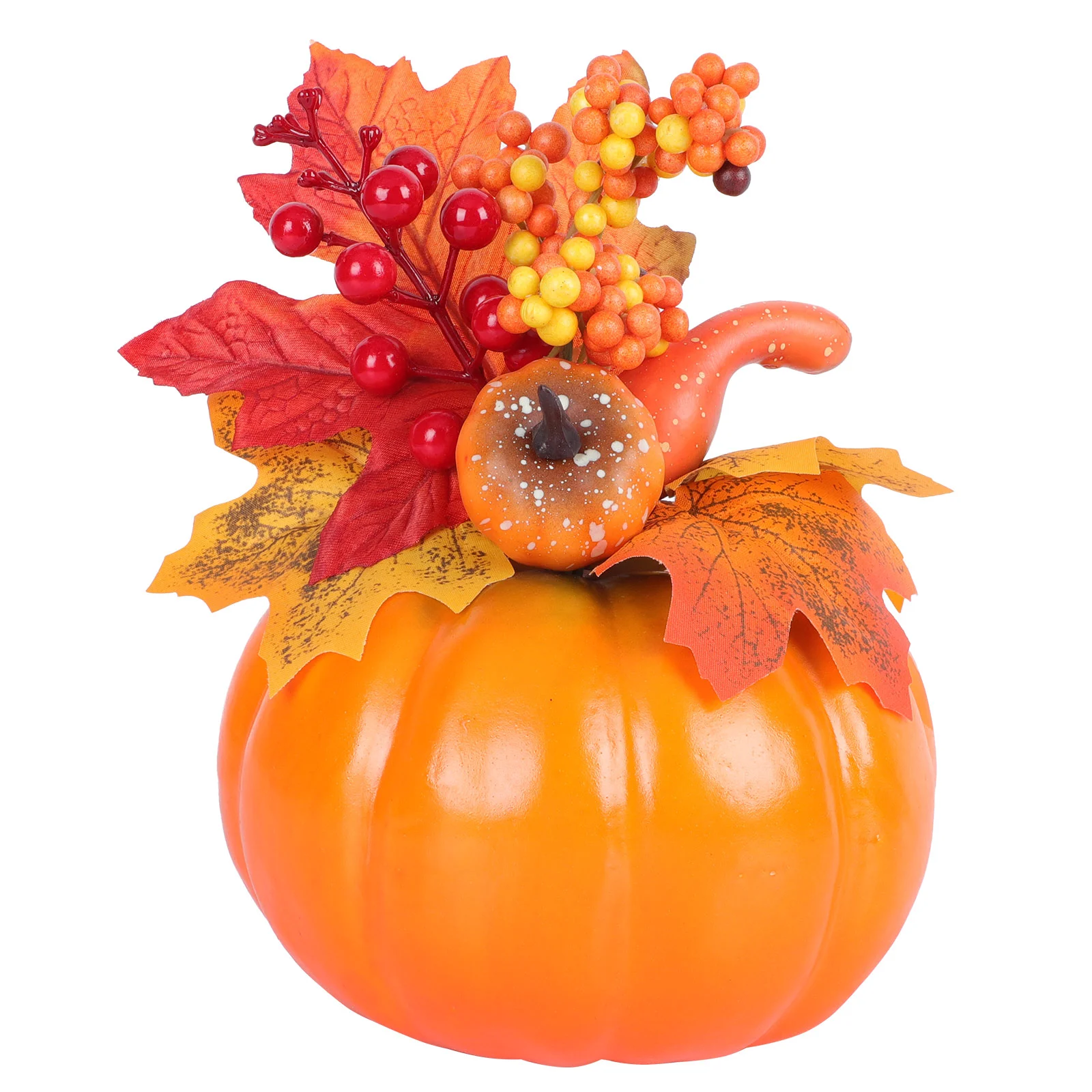 

1Pc Festival Desk Adornment Vivid Beautiful Maple Leaf Pumpkin Adornment Orange