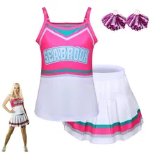 2020 Fashion Halloween Cheerleader Costume Cosplay girls Addison Outfits Fancy Dress Camisole with Mini Pleated Skirt for Zombie