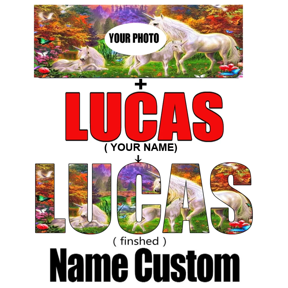 

Алмазная живопись с именем на заказ, полноразмерная круглая Алмазная вышивка, фото, персонализированная 5d алмазная вышивка крестиком своим...