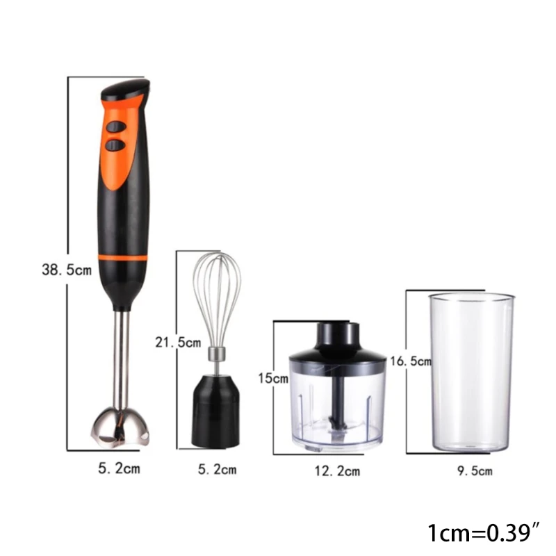 

Powerful 300W 4-in-1 Hand Immersion Hand Blender 2 Speeds, Includes 304 Stainless Steel Stick Blender, 600ml Mixing Beaker, 19QE