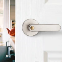 4color/ door handles for Interior doors Wave shape Front Back Lever latch lock cylinder American Modern Wood Interior Door lock