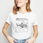 Женская футболка с принтом анатомии акулы, футболки Laides, хипстерская одежда, женская футболка, футболки