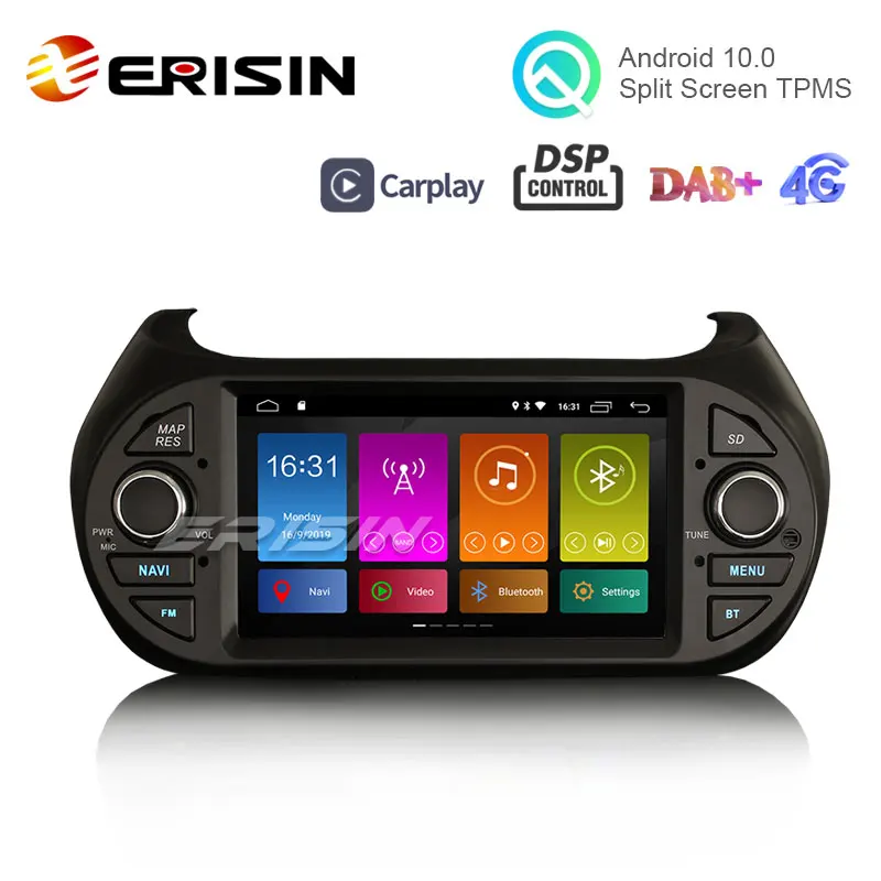 Erisin ES3075F 7 &quotDSP Carplay Android 10 0 автомобильная стереосистема GPS DAB для Fiorino Nemo