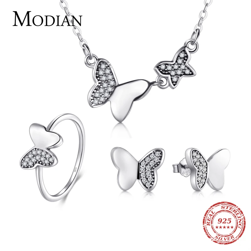 Женское кольцо подвеска из серебра 100% пробы с фианитом|butterfly jewelry set|jewelry setsclassic sets |