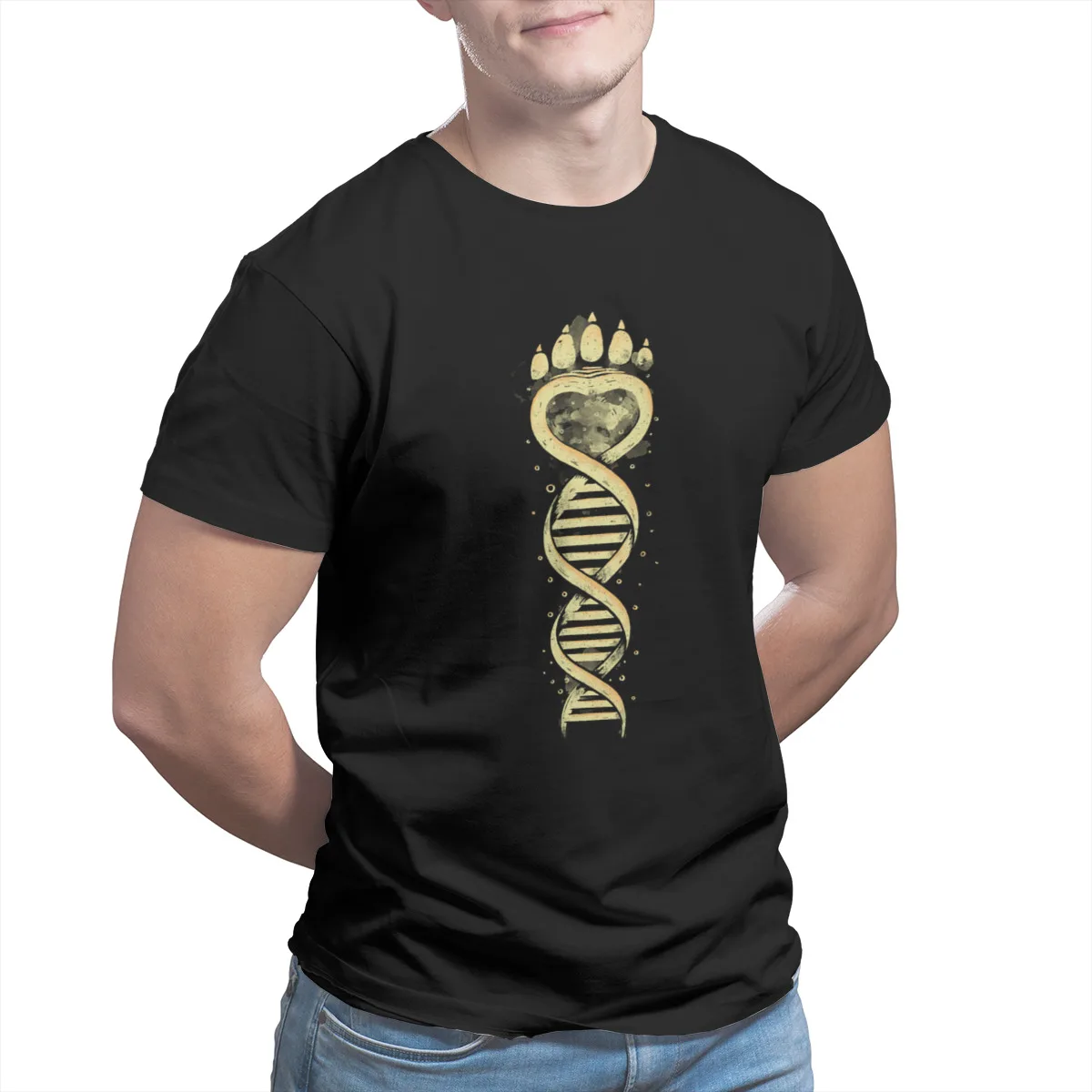 

Men's T-shirt Bear DNA Black Wholesale Clothes Hip-Hop Plus Size Clothing 50678