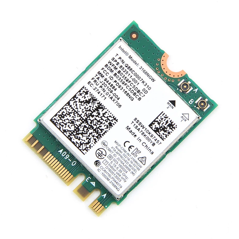 Беспроводная сетевая карта Intel 3168 600 Мбит/с Bluetooth 4 2 Wi-Fi ресивер 3168NGW NGFF M.2 802.11ac с