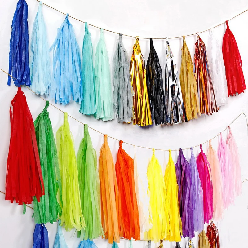 1 упаковка бумажное украшение для свадьбы кисточки лента-гирлянда занавеска