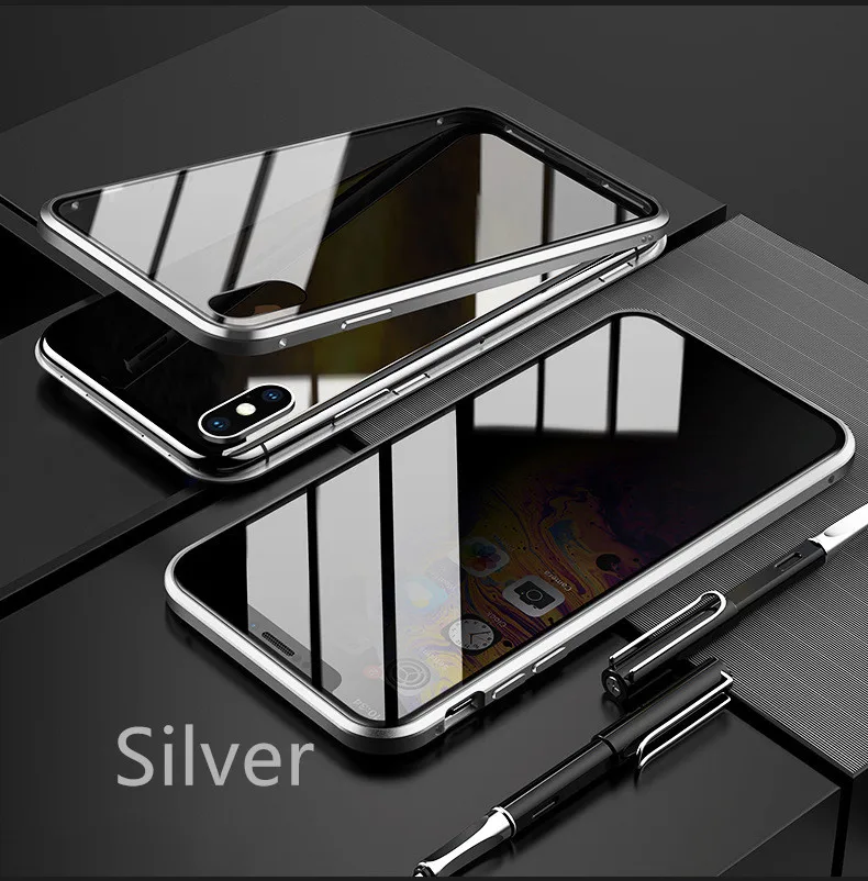 Huawei P20 анти-пип двойное стекло в рамке мобильный телефон оболочки все включено металлическая рамка Магнитный чехол для телефона