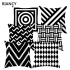 Наволочка для подушки, черная, белая, с геометрическим рисунком, декоративная подушка для дивана, полиэстер, декоративная наволочка для подушки, 40525