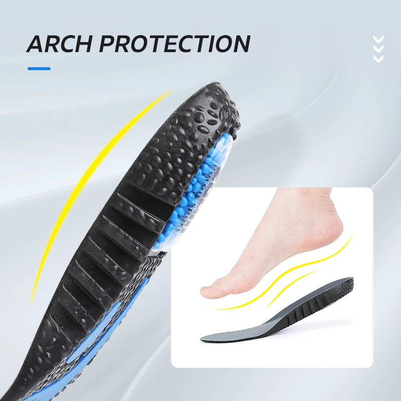 UPAKME  Sneakers Air Cushion Insoles PU Memory Foam Sport Support Inserts  Popcorn Orthopedic Shoe Pad For Feet Men Women Insert