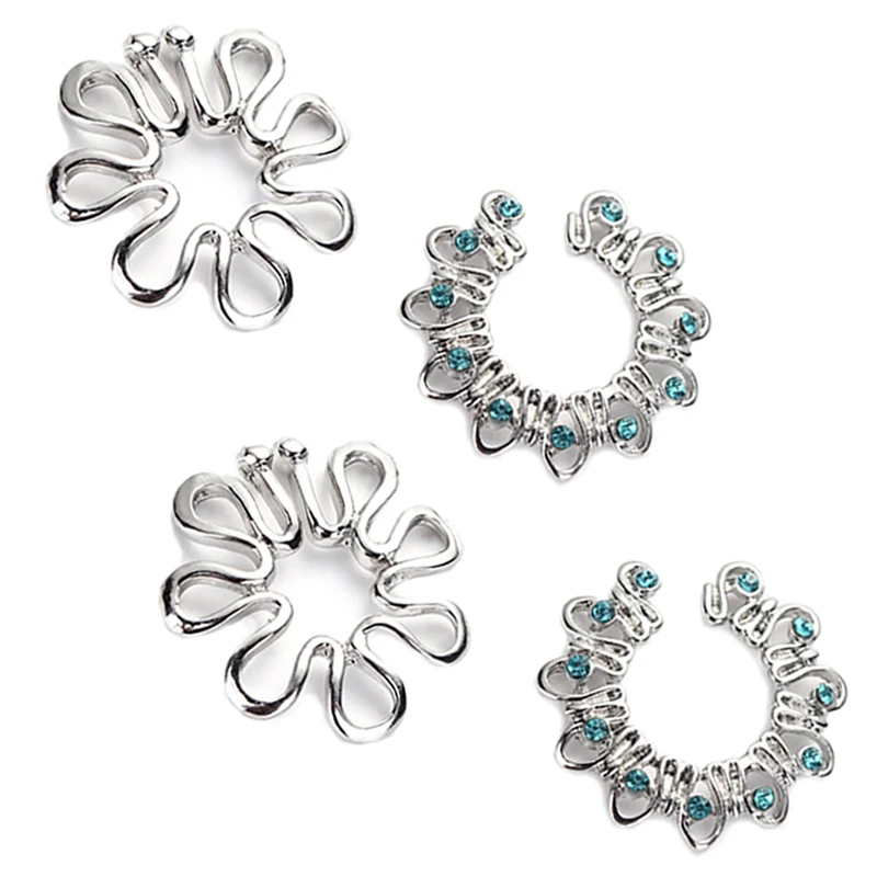 Поддельные кольца для пирсинга сосков многофункциональные Регулируемые из