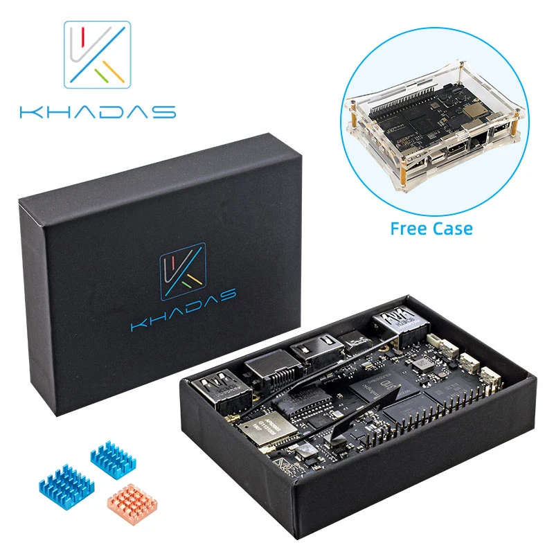 Khadas VIM3 SBC: 12nm Amlogic A311D Soc With 5.0 TOPS NPU|2GB + 16GB(Basic Model)Support Linux Ubuntu Debian Android Free Case |