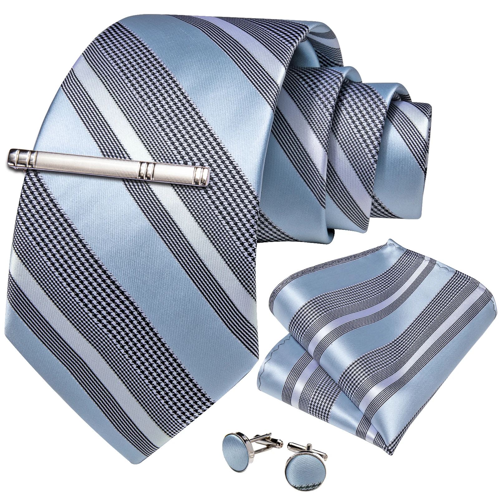 Роскошный светильник синие полосатые шелковые галстуки для мужчин Хаундстут