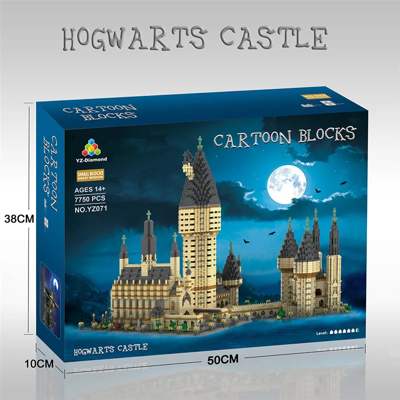 

MOC HP World Architecture Wizard School Medieval Castle Tree Model Mini Diamond Building Blocks Bricks Toy for Children Gifts