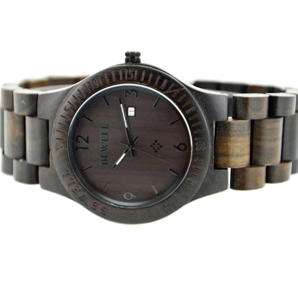 

【USA Warehouse】BEWELL High-quality Brand Fashion Wood Quartz Watch Water-resistant Luminous Men Women Zebrano Wooden Casual Wris