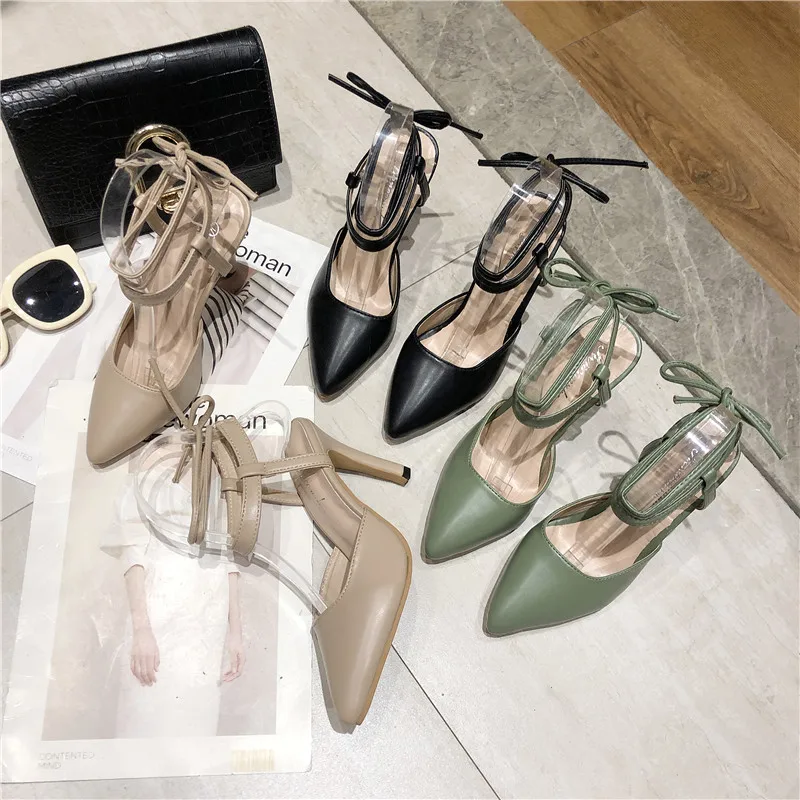 Летняя пикантная женская обувь с перекрёстной шнуровкой Для женщин женские