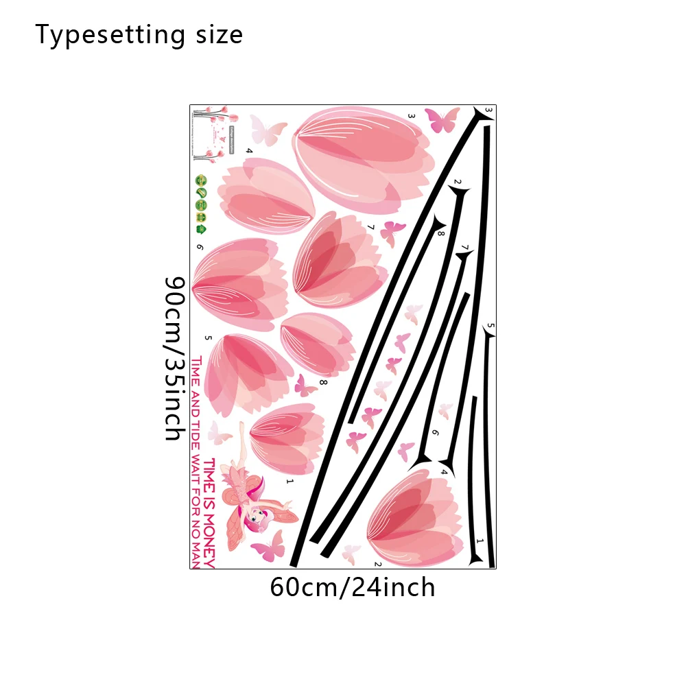 Красивые цветочные съемные настенные наклейки для гостиной спальни фоновые