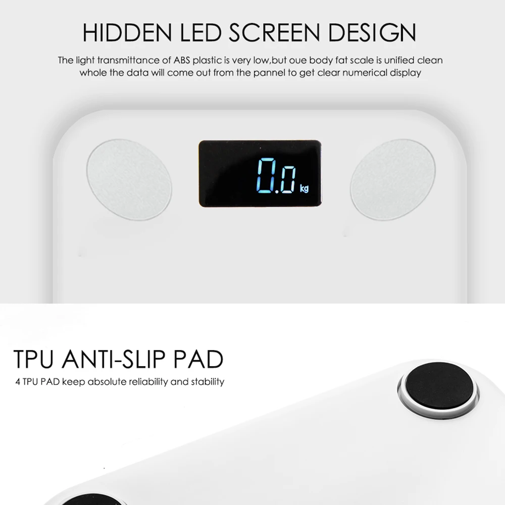 Электронные цифровые весы для ванной комнаты с Bluetooth и приложением Android IOS | Дом