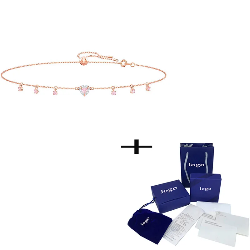 

Новое ожерелье с кристаллами в форме сердца романтическое очаровательное розовое золото для девушки ювелирные изделия для помолвки подаро...
