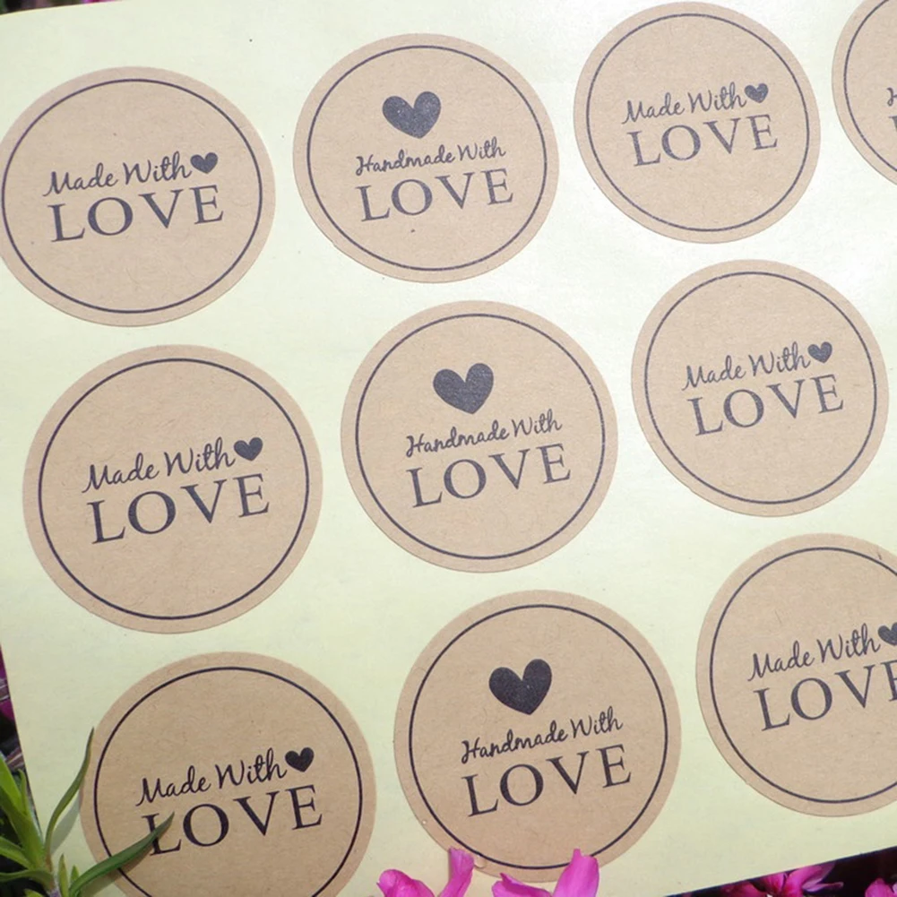 Бумажные герметизирующие наклейки Love Craft 120 шт. свадебные подарочные этикетки с