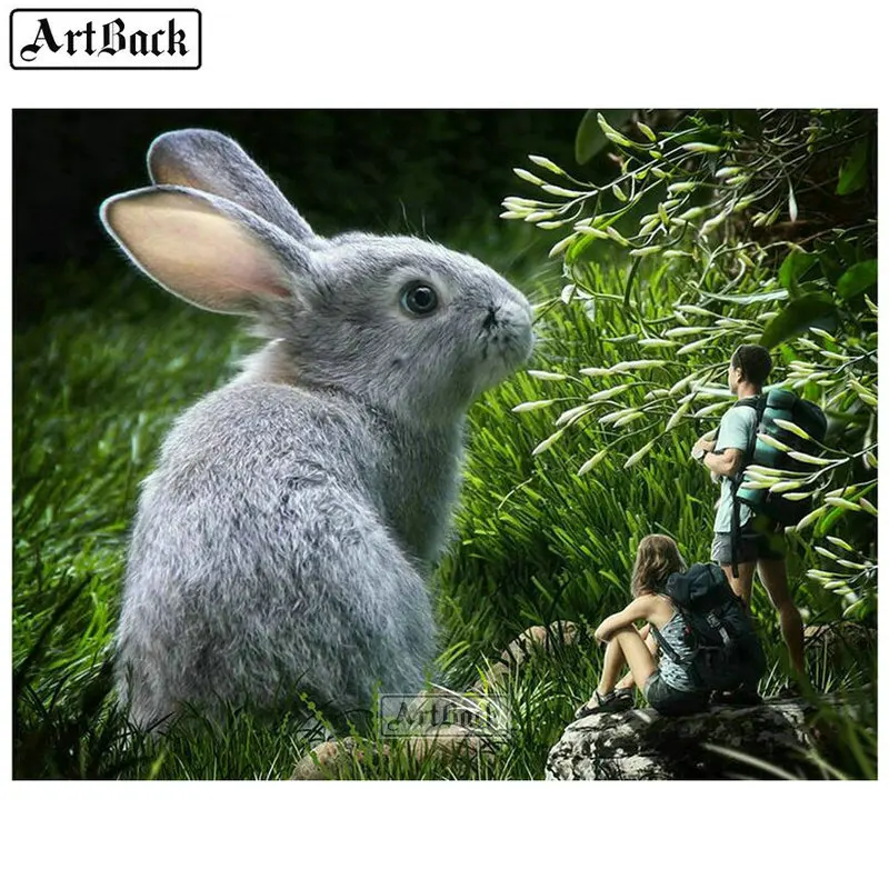 Animal diamond painting rabbit icon 5d full square &amp round mosaic resin diy 3d embroidery sticker decoration | Дом и сад