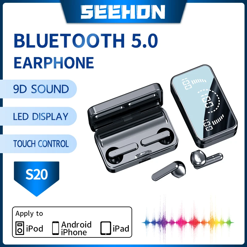 

TWS-наушники беспроводные с поддержкой Bluetooth 5,1 и ЖК-дисплеем