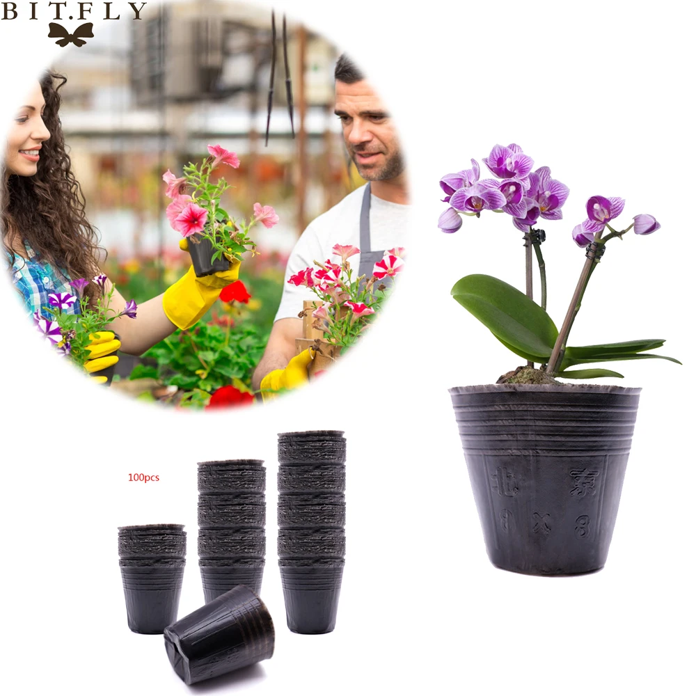 

100pcs Plastic Plant Pot Grow Box Fall Resistant Seedling Tray For Home Garden Nursery Transplant Flower Seedling Pots Decor