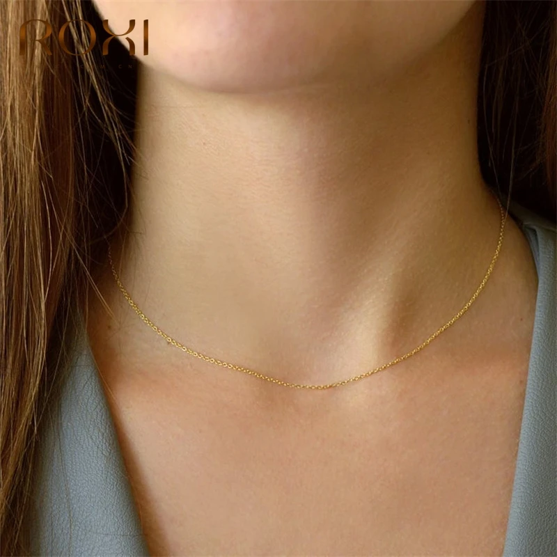 Классическое колье ROXI из 100% серебра 925 пробы колье-чокер с регулируемой застежкой