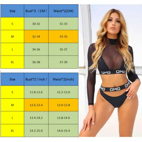 Модный Лидер продаж 3 шт. сексуальный женский набор Сетчатое бикини с надписью OMG