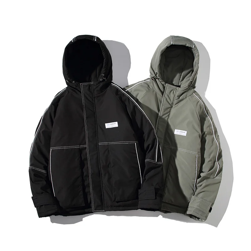 

Fashion Hooded Winter Men's Jacket And Coats Fad Vogue Casual Hooded Men Parkas Keep Warm Overcoats Outwear Coats
