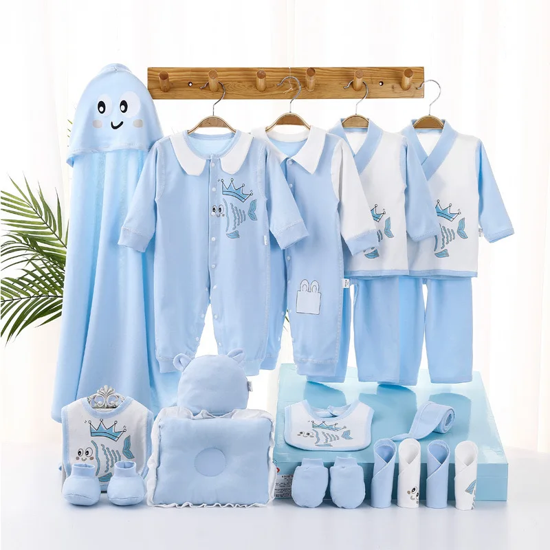 

Four Seasons New Newborn Cartoon Combed Cotton Printing Soft Breathable Comfortable Baby Casual Clothes Kid Sets Boxless XB163