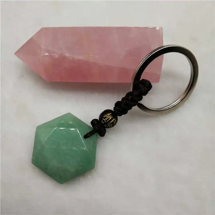 Прямая поставка Природный энергетический камень зеленый авантюрин Шесть звезд