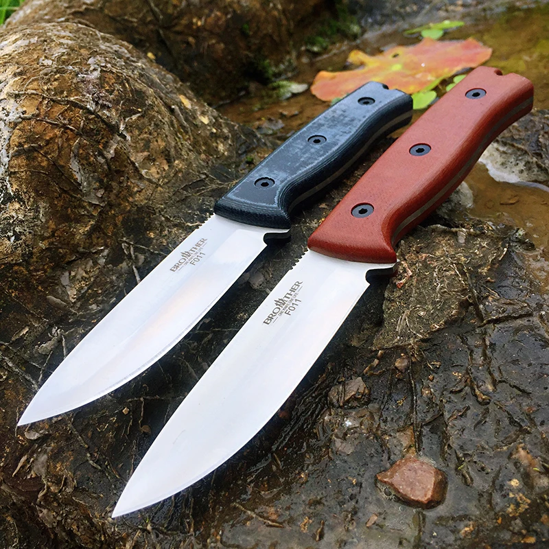 

Нож Brother F011 с фиксированным лезвием D2, острые прочные тактические прямые ножи для кемпинга и охоты, выживания, инструмент для повседневного ...
