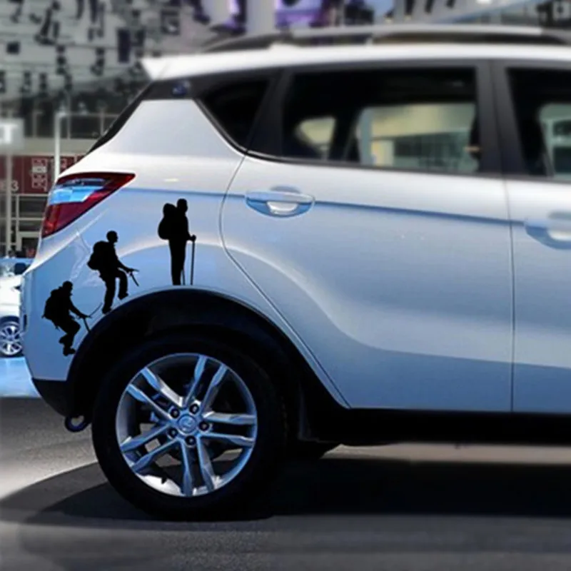 CNORICARC, три человека, для пеших прогулок/альпинизма, Спортивная наклейка, для тела, для автомобиля, Стайлинг, наклейка для внедорожника, Volkswagen, Toyota, RAV4, Sorento Q3, Q5