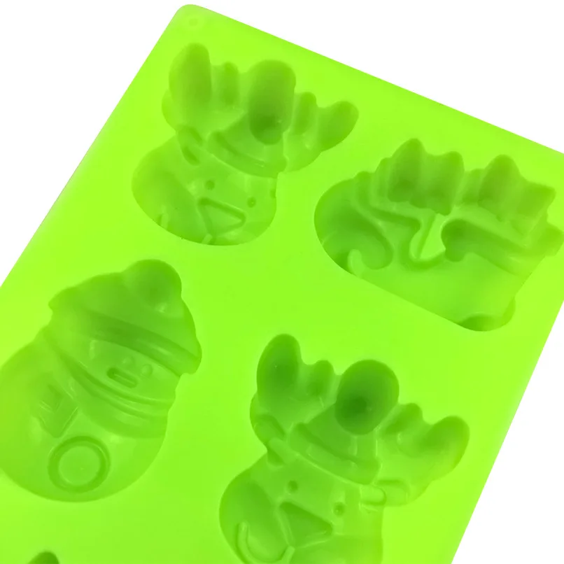 Рождественский праздник снеговик олень сани для мыла кекса шоколада силиконовые