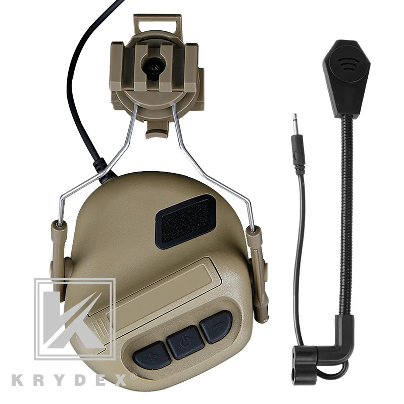 KRYDEX Peltor Comtac наушники для связи W/ Rail Adapter быстрого шлема тактическая гарнитура +
