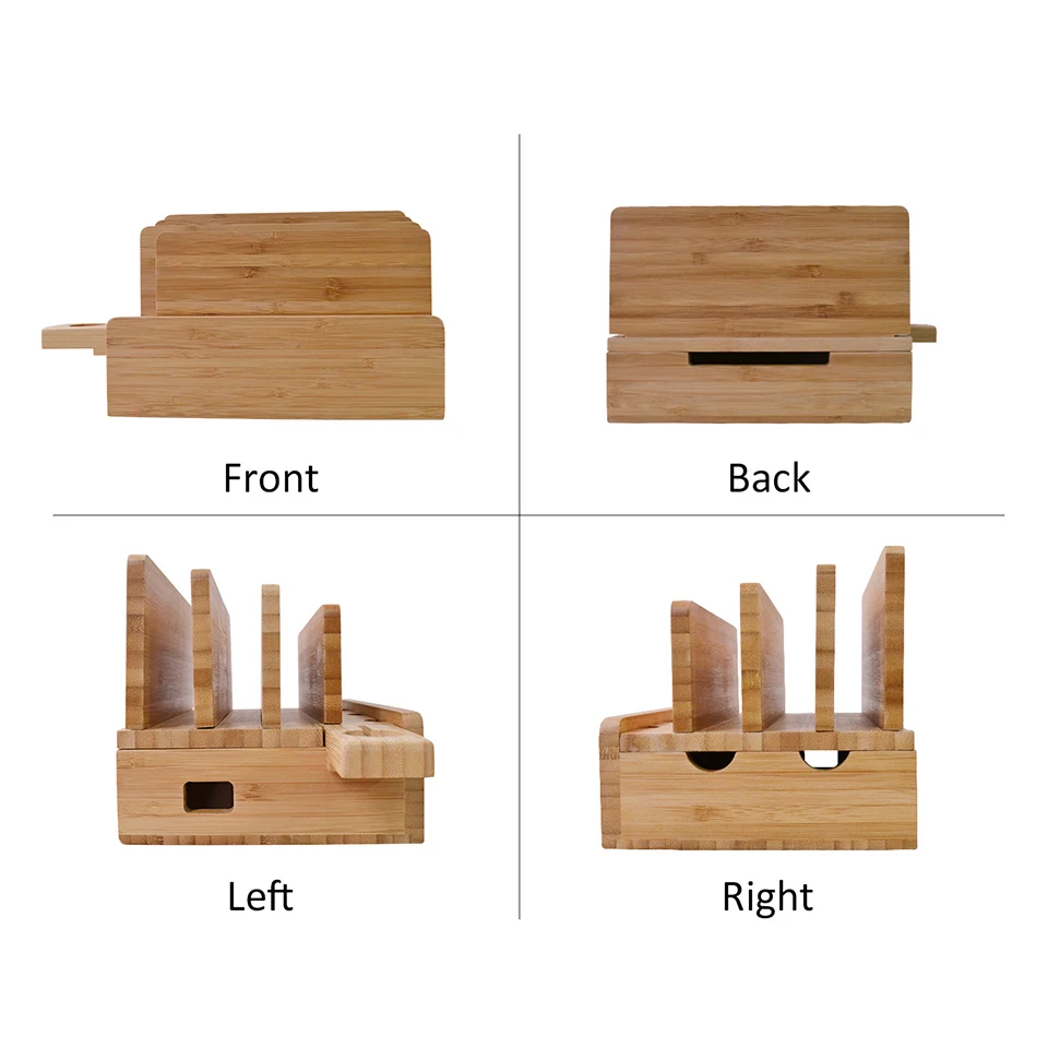 ICozzier 4 слотовая бамбуковая подставка для часов съемная многоустройственная