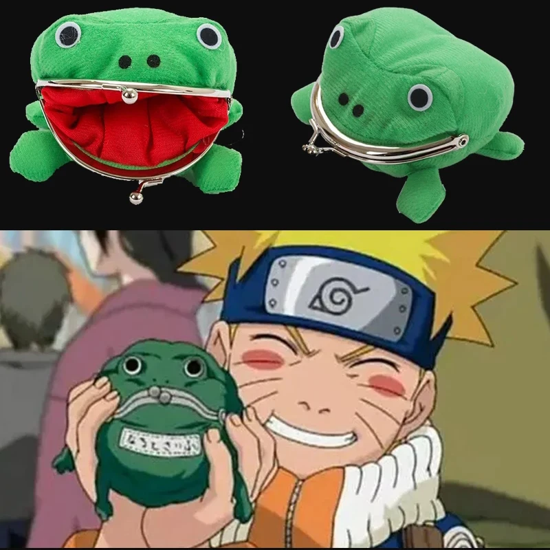

Кошелек с лягушкой из аниме «Наруто», очаровательный кошелек для мелочи, женская сумочка с рисунком лягушки из плюша, аксессуары