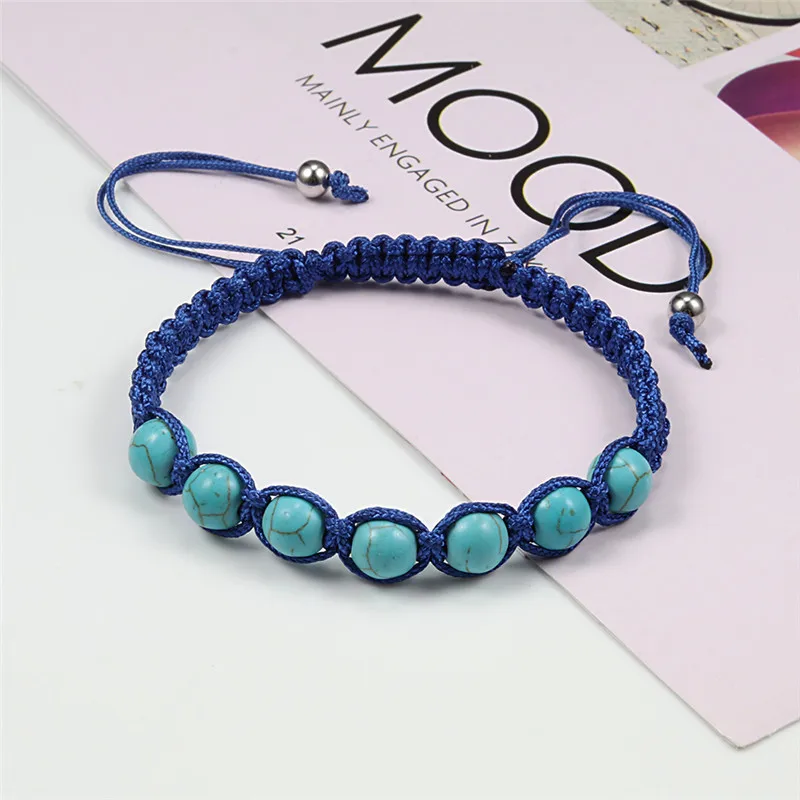 Рукоделие ткачество натуральный камень браслет Beads ISES бусы Boho веревка для мужчин Молящиеся Йога ювелирные изделия ручной работы подарок blessding любовь женский браслет